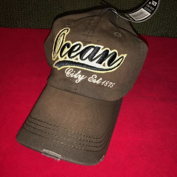 NEW! Brown Ocean City Ball Cap Hat Baseball Cap Vacation Unisex - Picture 9 of 9